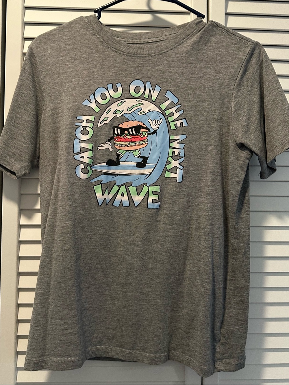 Boy’s Grey Graphic Tee - 'Catch You On The Next Wave'